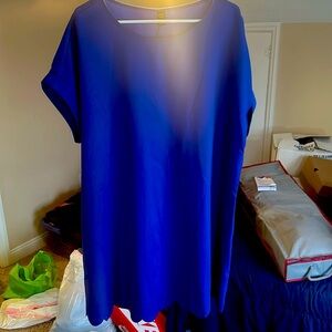 Blue scalloped hem dress